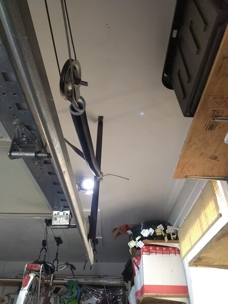 New matched extension spring and safety cable installed on the Manor Ave, Cradock garage door